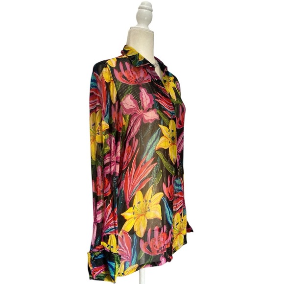 Rococo Sand Retrofete Chris Blouse Floral Georgette Top - Picture 6 of 15